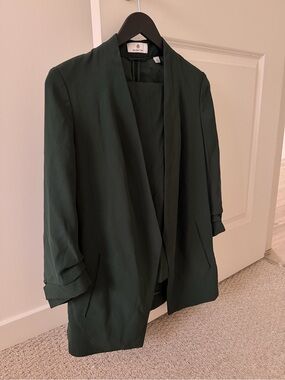 Aritzia Forest Green full pant suit/ blazer and pants